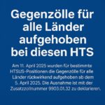 Ausnahmen von Strafzöllen USA: Zolltarifliste