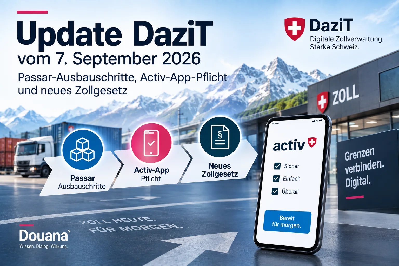 Dazit, Passar, Neues Zollgesetz Schweiz, aktueller Stand